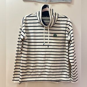 L.L. Bean Navy and White Striped Top